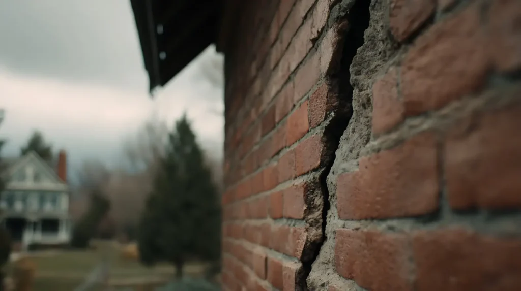 Vertical structural crack in the brick wall of a Melbourne home